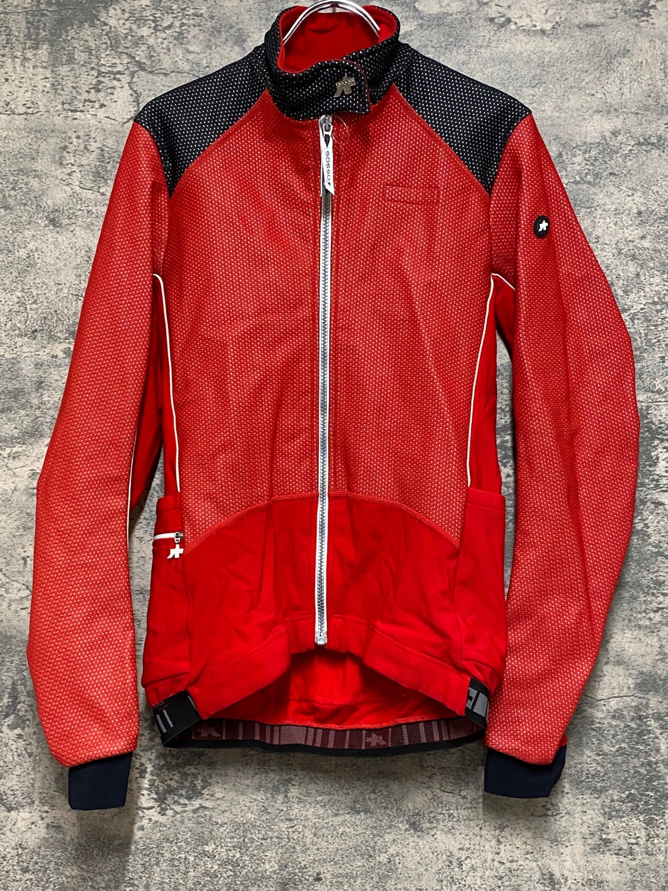 JQ216 アソス assos AIR BLOCK 851 長袖サイクルジャケット 赤 M 裏