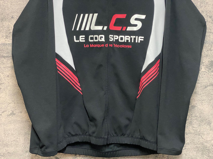 JP148 ルコックスポルティフ le coq sportif 長袖 サイクルジャージ 黒 白 M 裏起毛