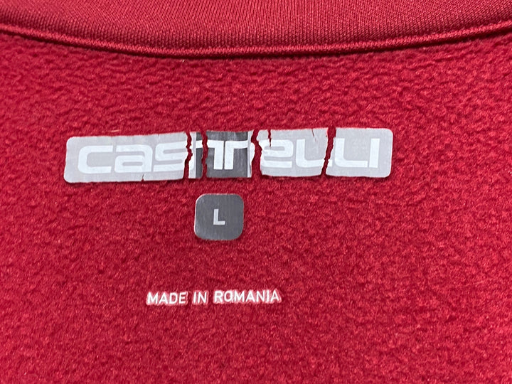 JN498 カステリ CASTELLI 長袖 サイクルジャージ 赤 L 裏起毛