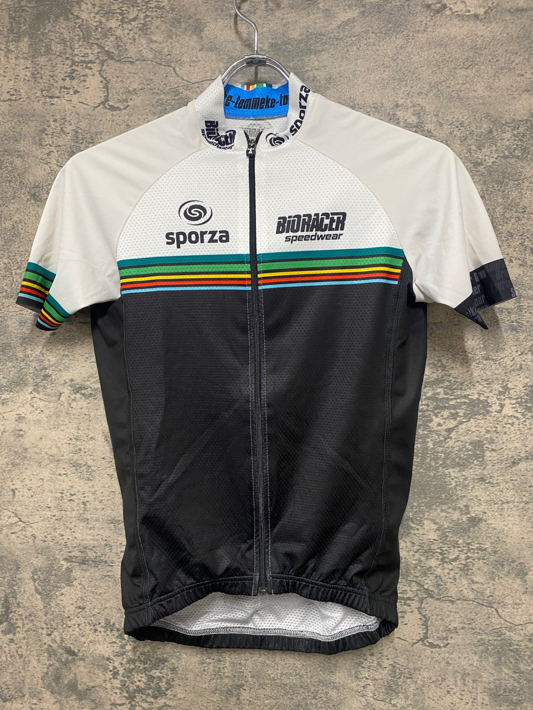 JH953 ビオレーサー BIORACER 半袖 サイクルジャージ 白黒 M