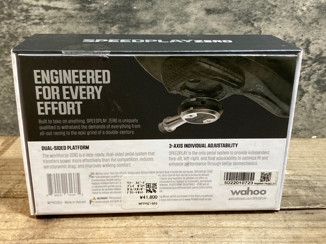 JX614 ワフー WAHOO スピードプレイ SPEEDPLAY ZERO ステンレスシャフト ビンディングペダル 未使用クリート付属