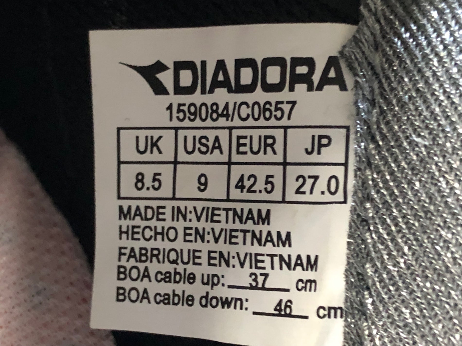 JY595 ディアドラ DIADORA VORTEX PRO ビンディングシューズ BOA 3穴