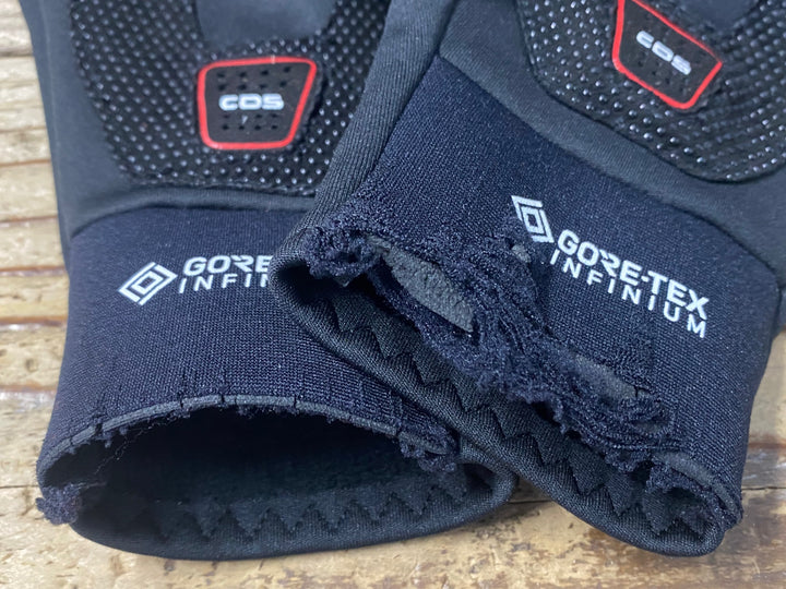KP322 カステリ CASTELLI perfetto ROSSOCORSA GORE-TEX 長指 グローブ 黒 L 裏起毛 ※破れ
