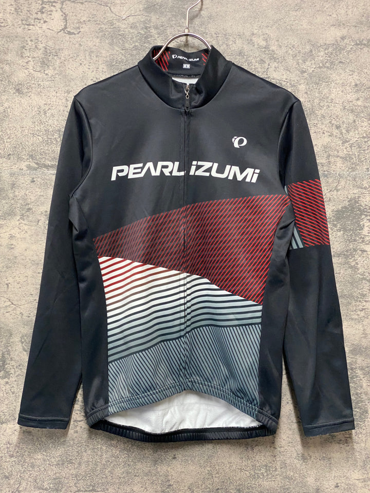 KF004 パールイズミ PEARL iZUMi 長袖サイクルジャージ 黒赤白 S 裏起毛