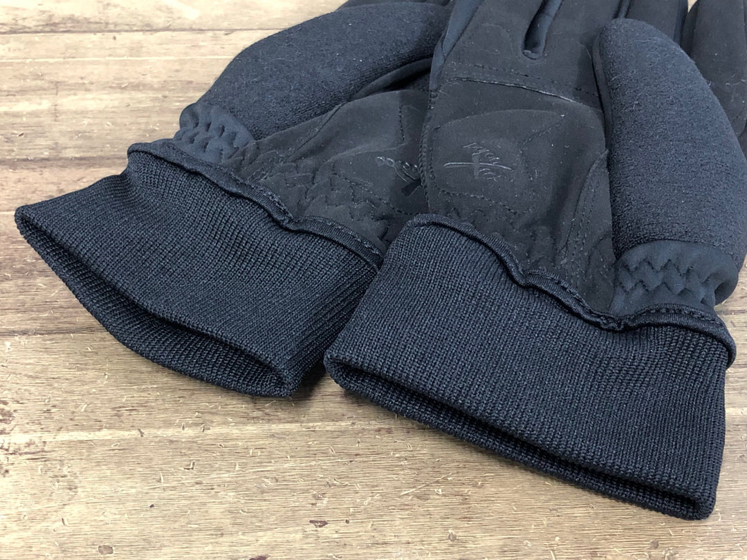 JK031 シマノ SHIMANO GORETEX 裏起毛 長指 サイクルグローブ 黒 M
