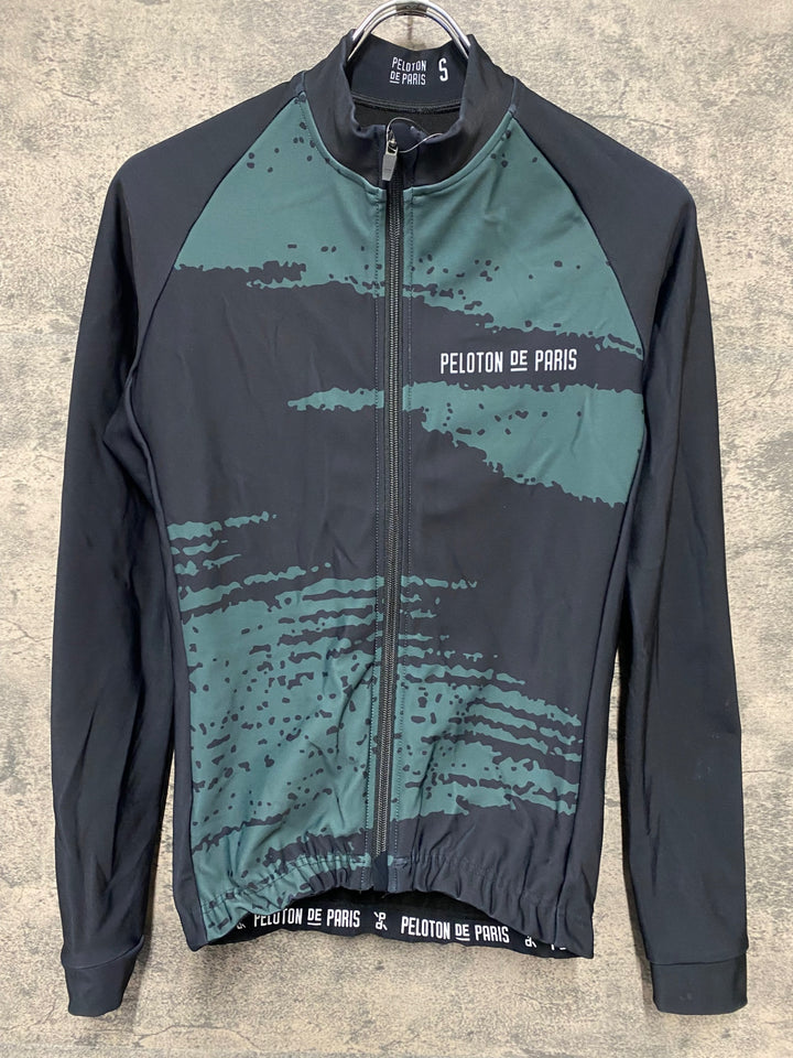 JW781 プロトンドパリ PELOTON DE PARIS 長袖 サイクルジャージ 黒緑 S 裏起毛
