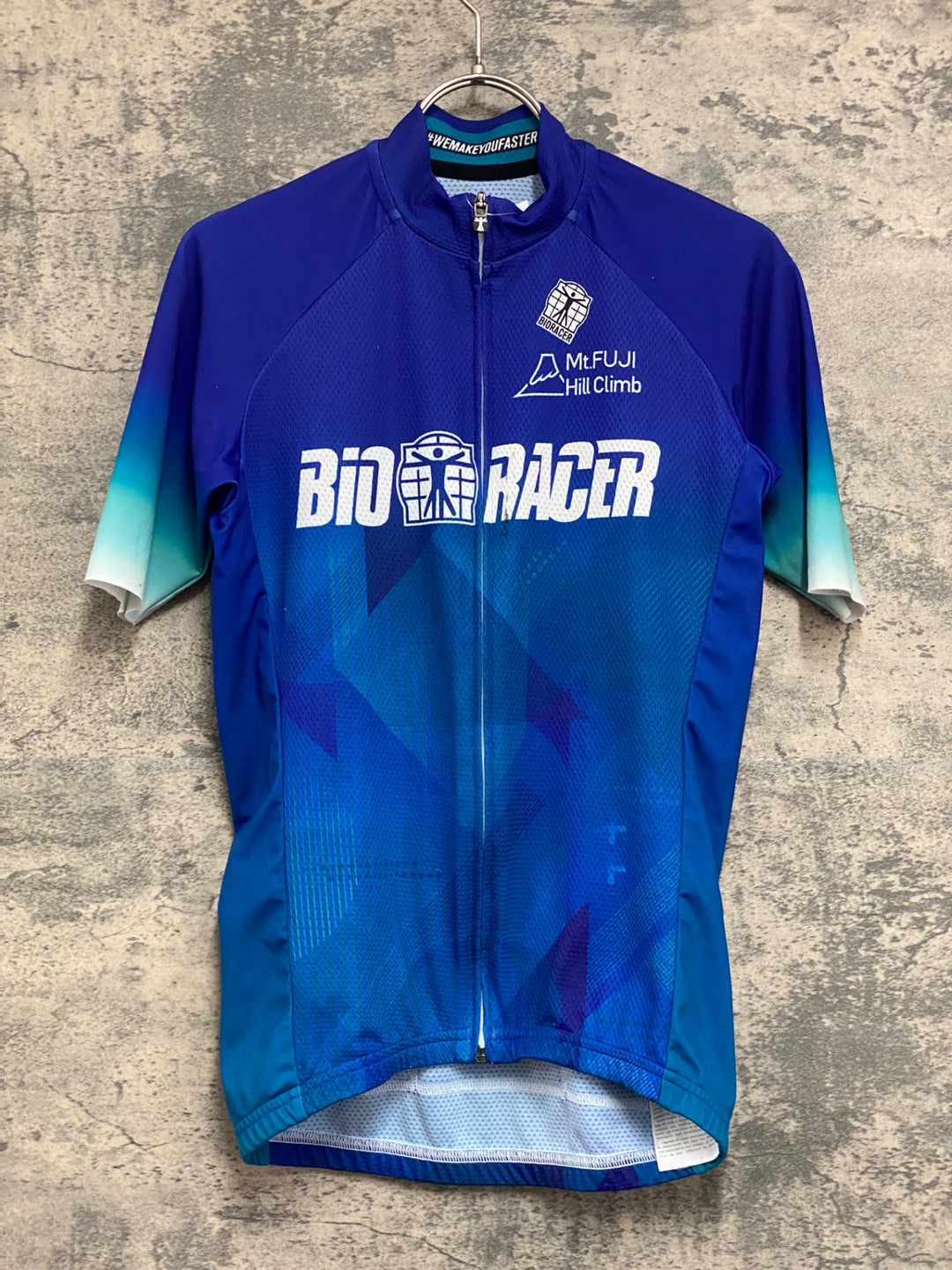 KG955 ビオレーサー BiO RACER 半袖 サイクルジャージ 青 S 富士ヒルクライム