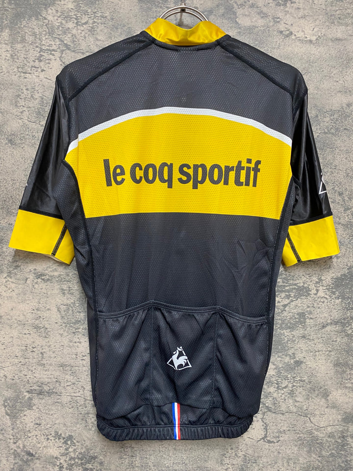JN192 ルコックスポルティフ le coq sportif 半袖 サイクルジャージ 黒 黄 L