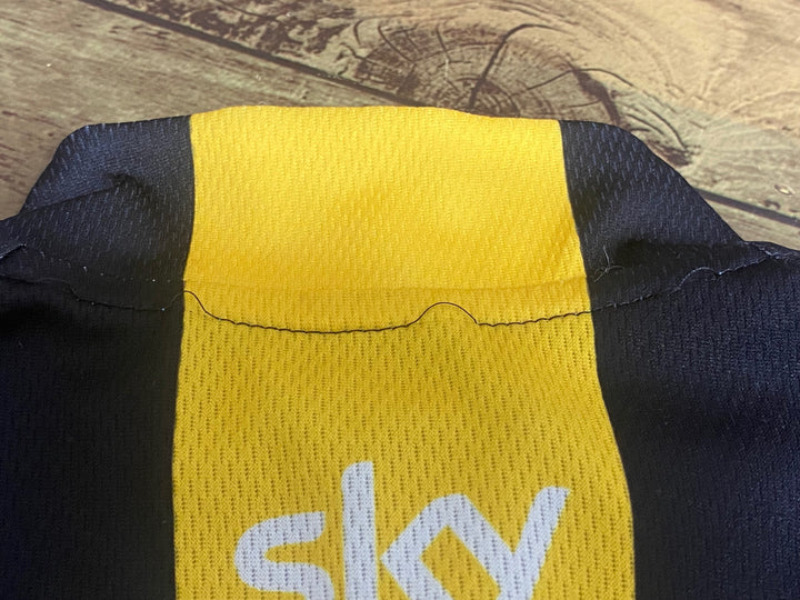 JN882 ラファ Rapha TEAM SHORT SLEEVE JERSEY TEAM SKY 半袖 サイクルジャージ 黒 黄 S ※擦れ