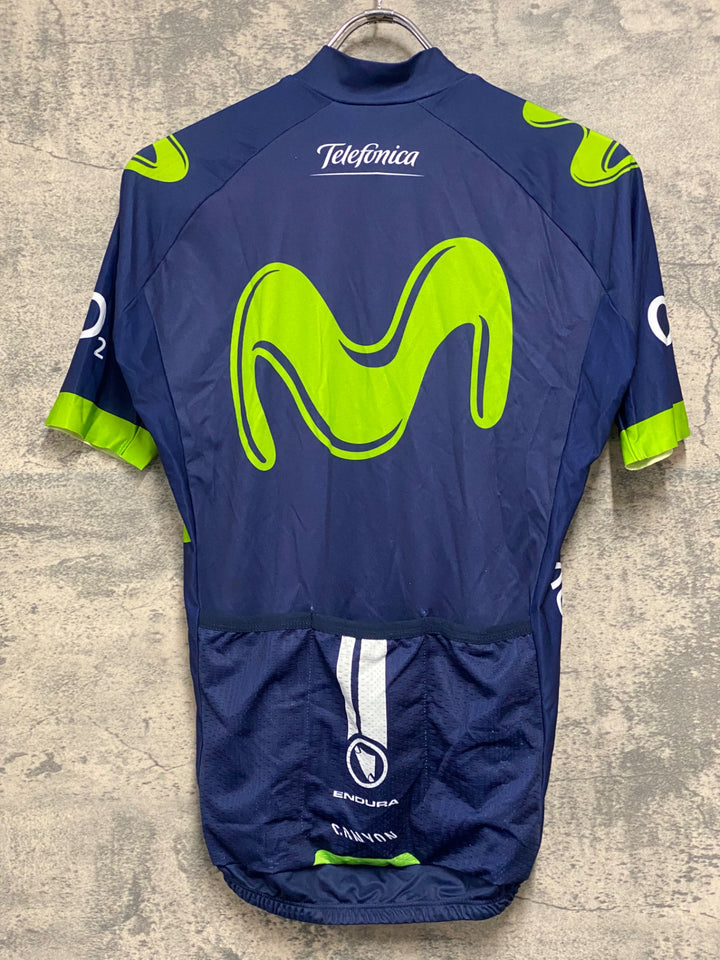 JS498 エンデュラ ENDURA 半袖 サイクルジャージ 濃紺 サイズ不明 movistar ※タグ劣化