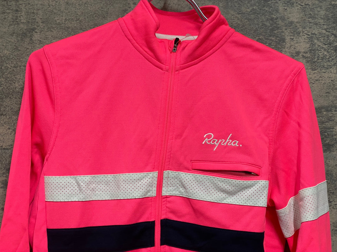 JV227 ラファ Rapha BREVET JERSEY 長袖 サイクルジャージ ピンク S