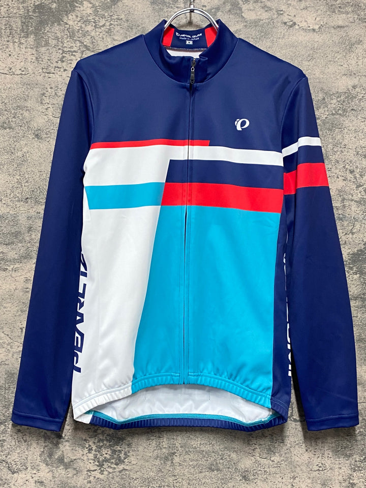 KI473 パールイズミ PEARL iZUMi 長袖 サイクルジャージ 裏起毛 M 紺白