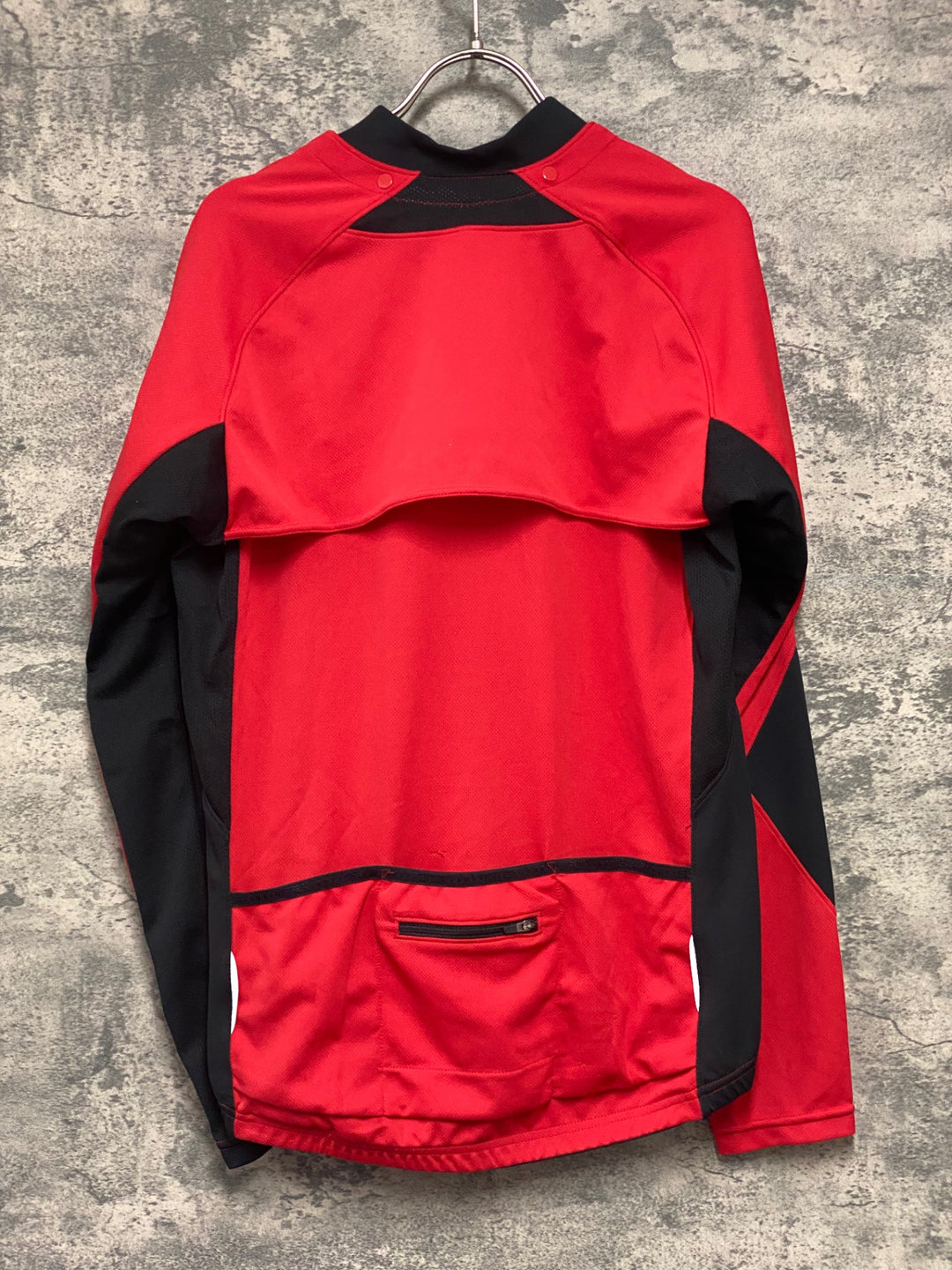 KD218 パールイズミ PEARL iZUMi UVロングスリーブジャージ 半袖/長袖 着脱式 サイクルジャージ 赤 XL ※ポケット部生地傷み