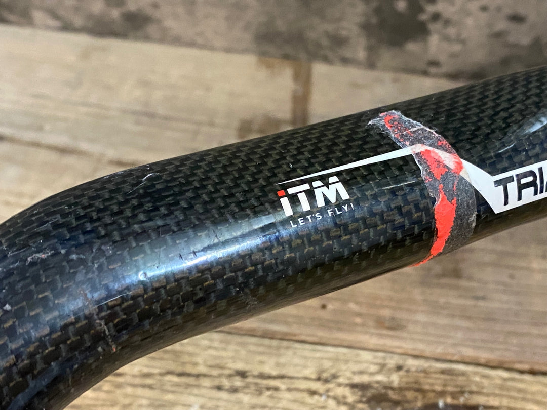 JN457 ITM TRIANGO WING アルミ カーボンラップ ドロップハンドル エンド部C-C420mm Φ31.8