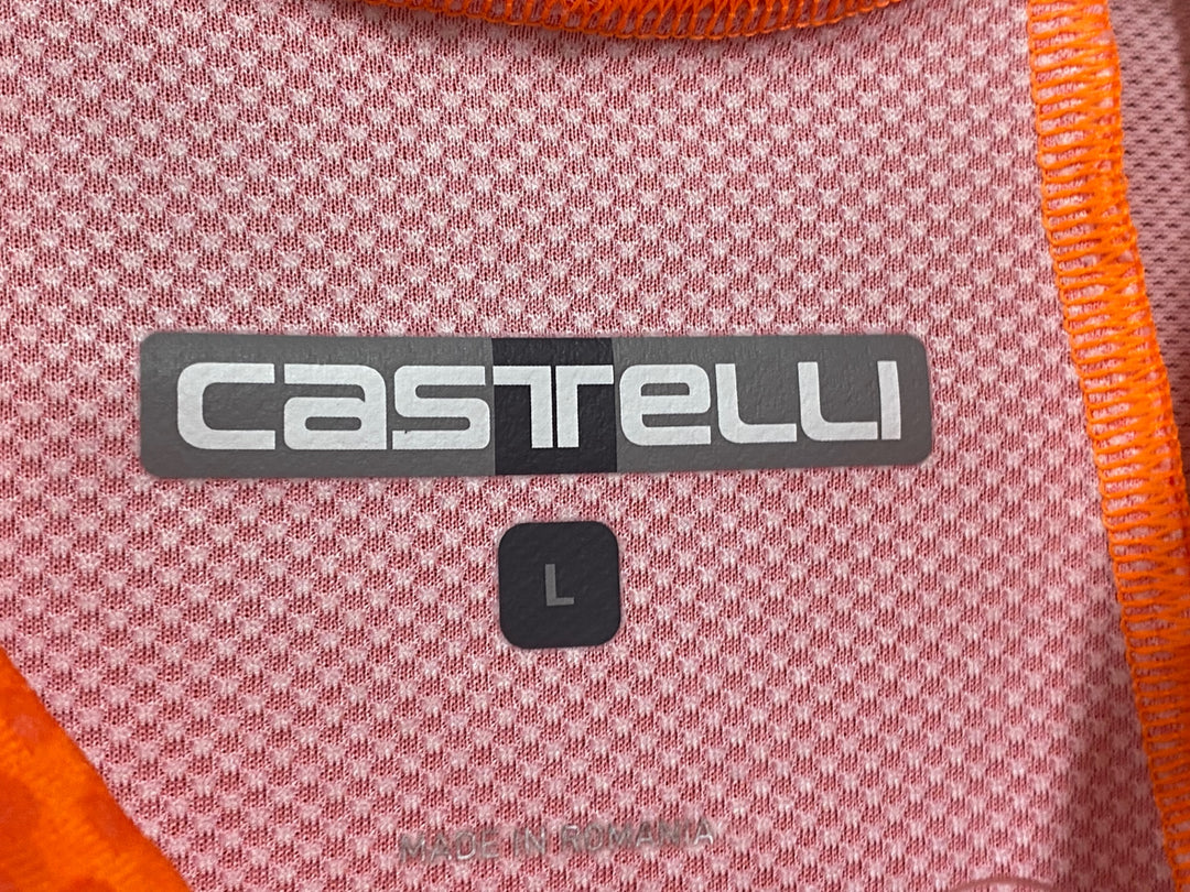 KE512 カステリ CASTELLI ROSSO CORSA 半袖 サイクルジャージ オレンジ L
