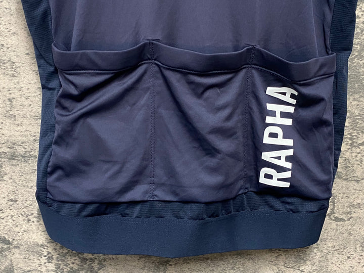 KC681 ラファ Rapha PRO TEAM TRAINING JERSEY 半袖 サイクルジャージ 濃紺 XL ※汚れ