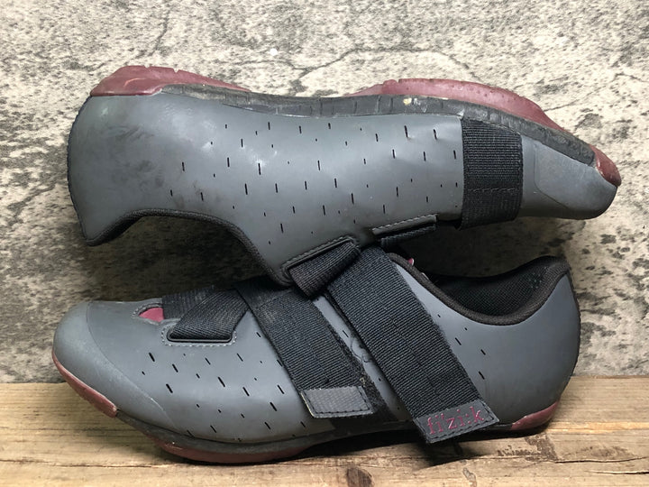 JI819 フィジーク fizik テラ TERRA POWERSTRAP X4 shors ヴィンディングシューズ 2穴 グレー EU42.5