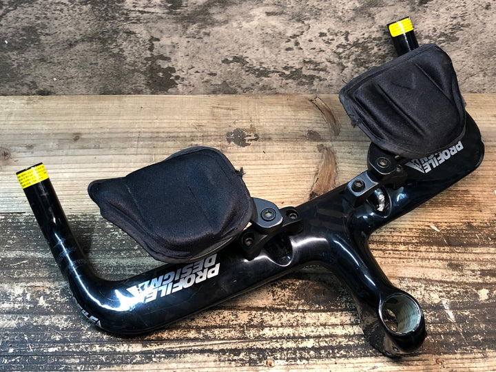 JF525 プロファイルデザイン PROFILE DESIGN カーボン ステム一体型ベースバー TT エンドC-C 400mm 突き出し100mm OS