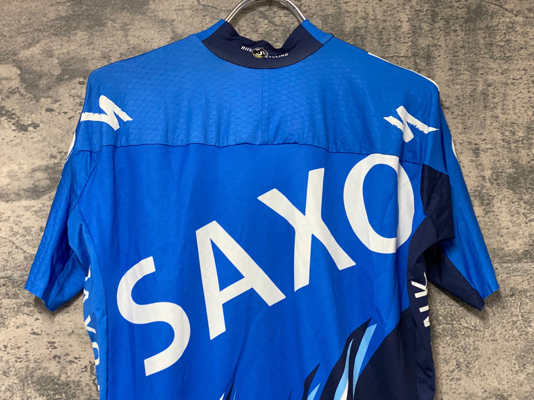 KJ814 スポーツフル sportful 半袖 サイクルジャージ 青 XLハーフジップ SAXO BANK
