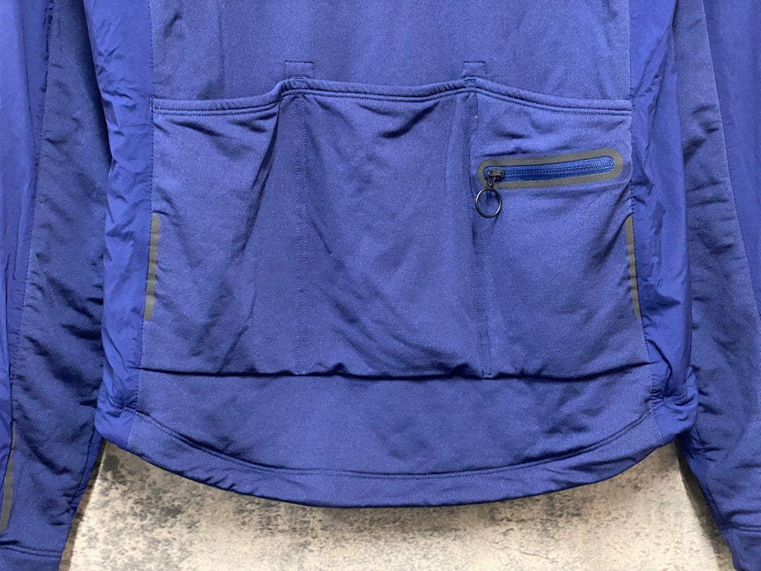 KR634 ラファ Rapha WINTER WINDBLOCK JERSEY 長袖 サイクルジャージ 紺 M