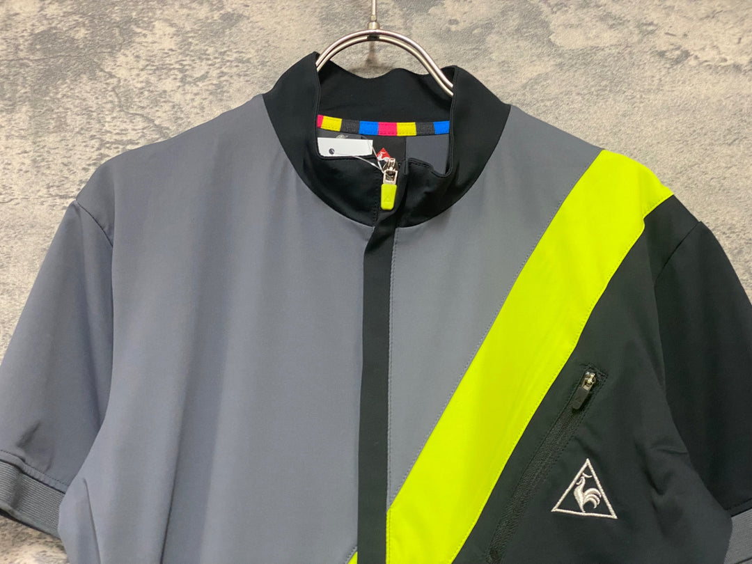 JX565 ルコックスポルティフ le coq sportif 半袖 サイクルジャージ グレー 黒 L