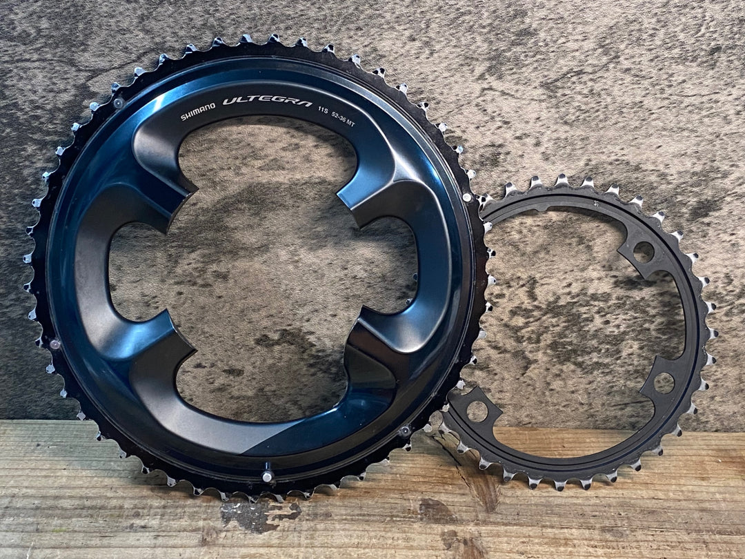 JB259 シマノ SHIMANO アルテグラ ULTEGRA FC-R8000 チェーンリング セット 52-36T ※磨耗のためジャンク