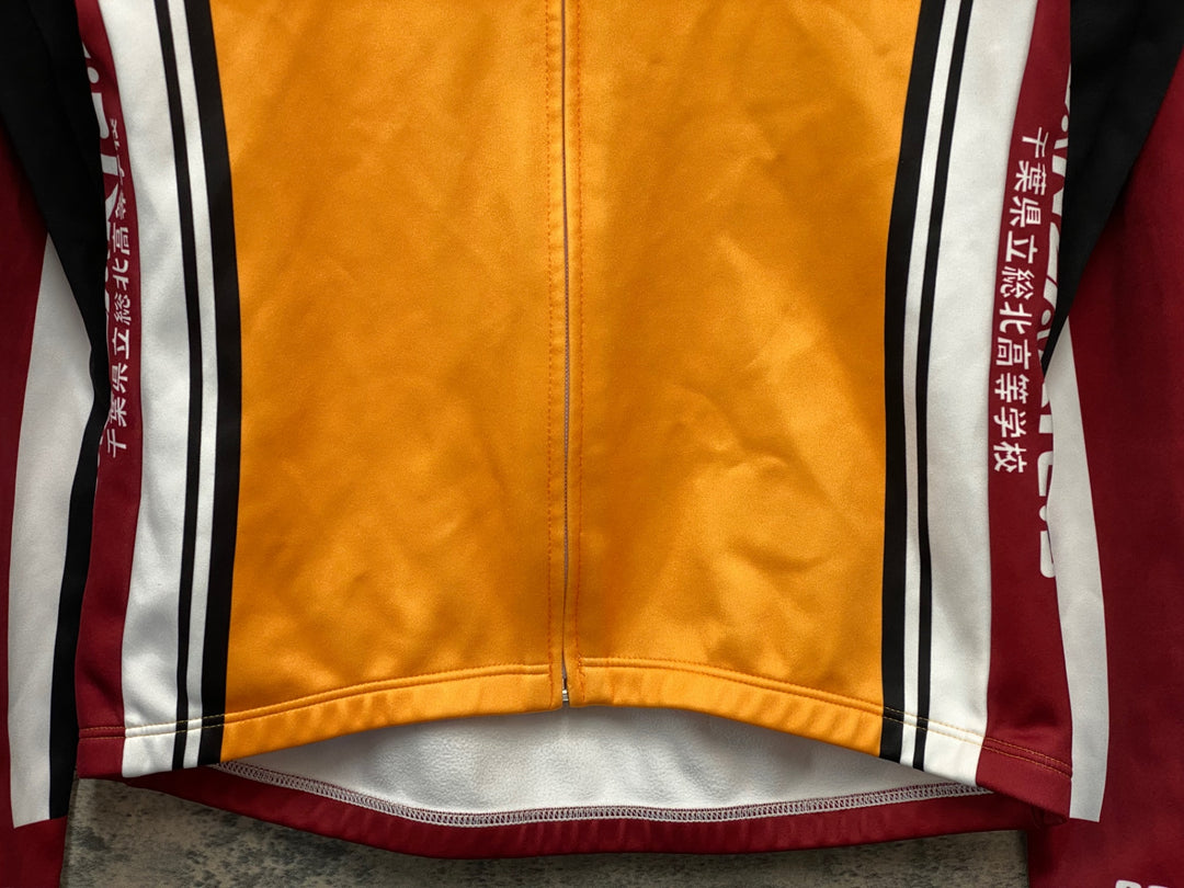 JY994 ウェイブワン WAVE ONE 長袖 サイクルジャージ 白 黃 L 裏起毛 弱虫ペダル 総北高校自転車競技部