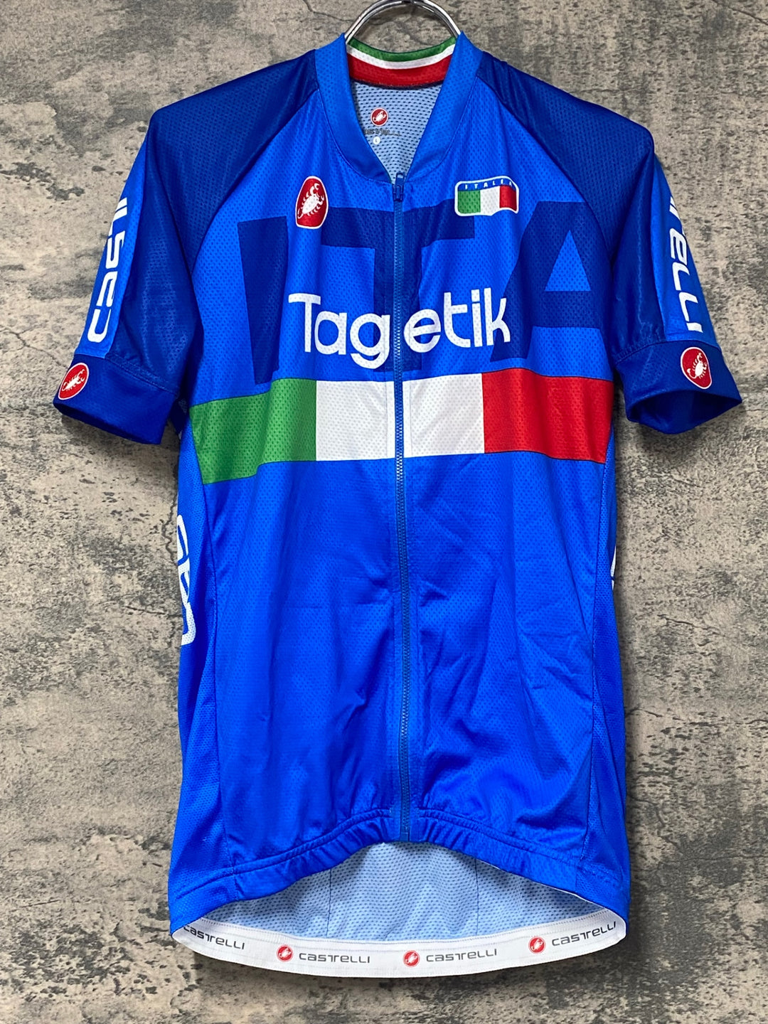 KJ760 カステリ CASTELLI 半袖 サイクルジャージ 青 L