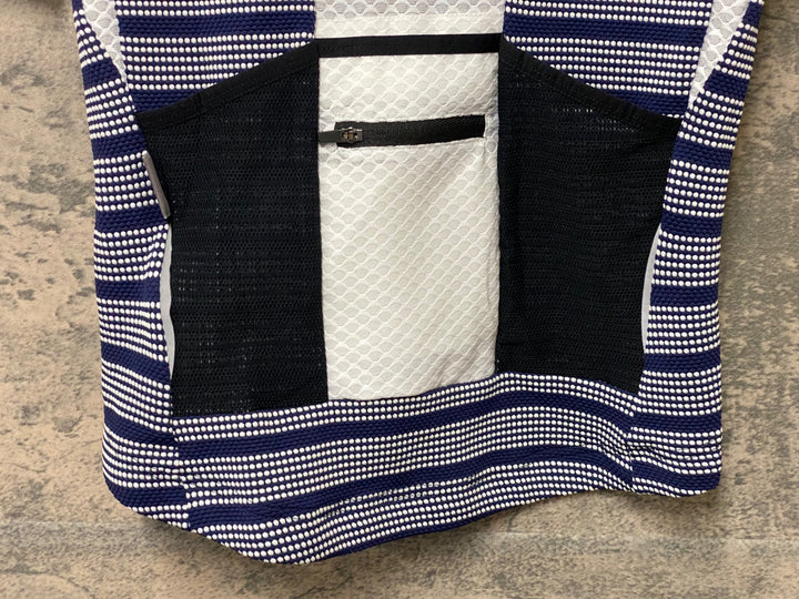 KN641 カフェドシクリステ Cafe du Cycliste FRANCINE Man 半袖 サイクルジャージ 紺 白 S