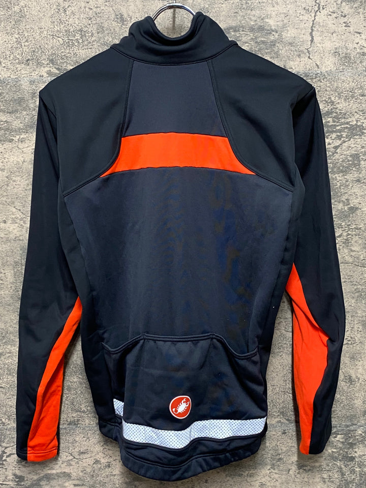 KP755 カステリ CASTELLI 長袖 サイクルジャケット 黒 オレンジ M 裏起毛 GORE-TEX