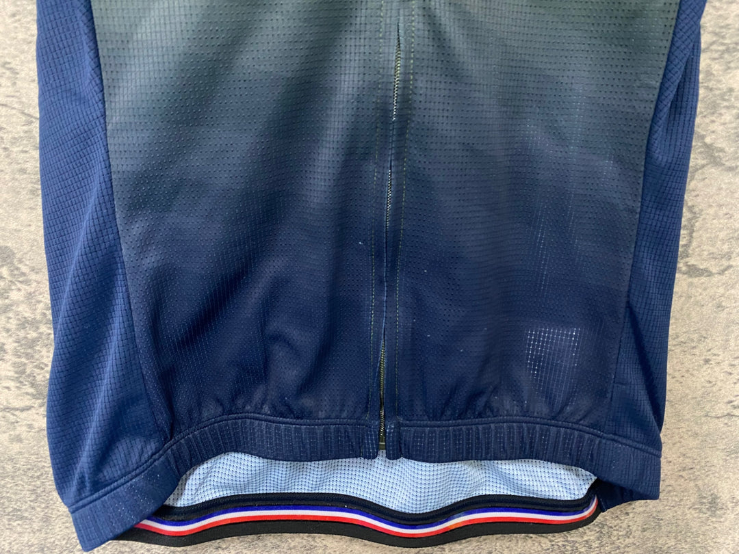 KA068 ルコックスポルティフ le coq sportif Steel 半袖 サイクルジャージ 緑 ネイビー S