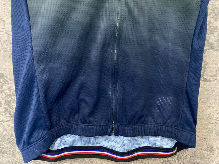 KA068 ルコックスポルティフ le coq sportif Steel 半袖 サイクルジャージ 緑 ネイビー S