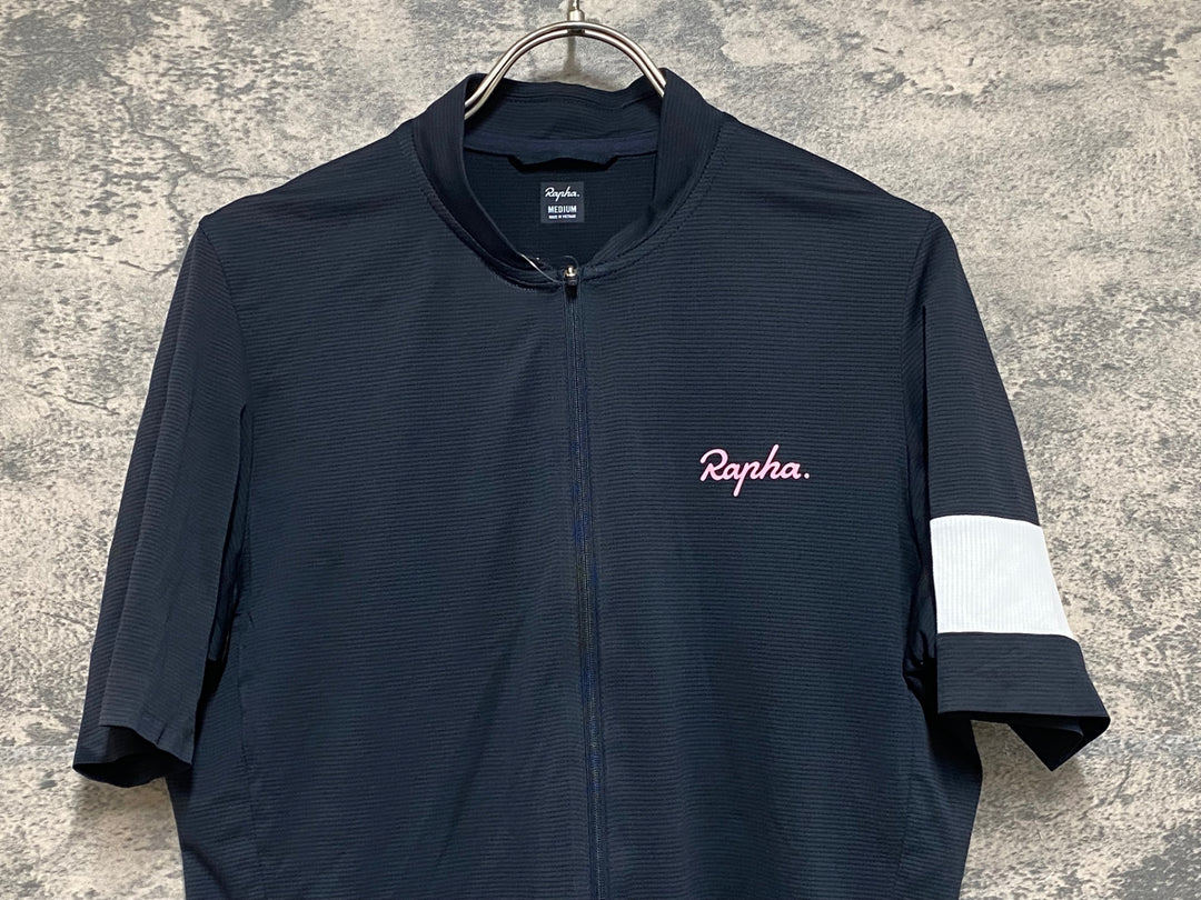 KF216 ラファ Rapha CLASSIC FLYWEIGHT JERSEY 半袖 サイクルジャージ 黒 M ※穴空きのためジャンク