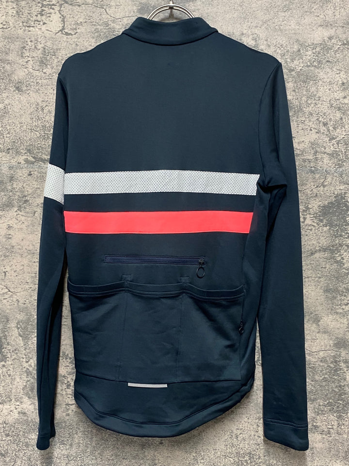 JU100 ラファ Rapha BREVET LONG SLEEVE JERSEY 長袖サイクルジャージ 紺 S