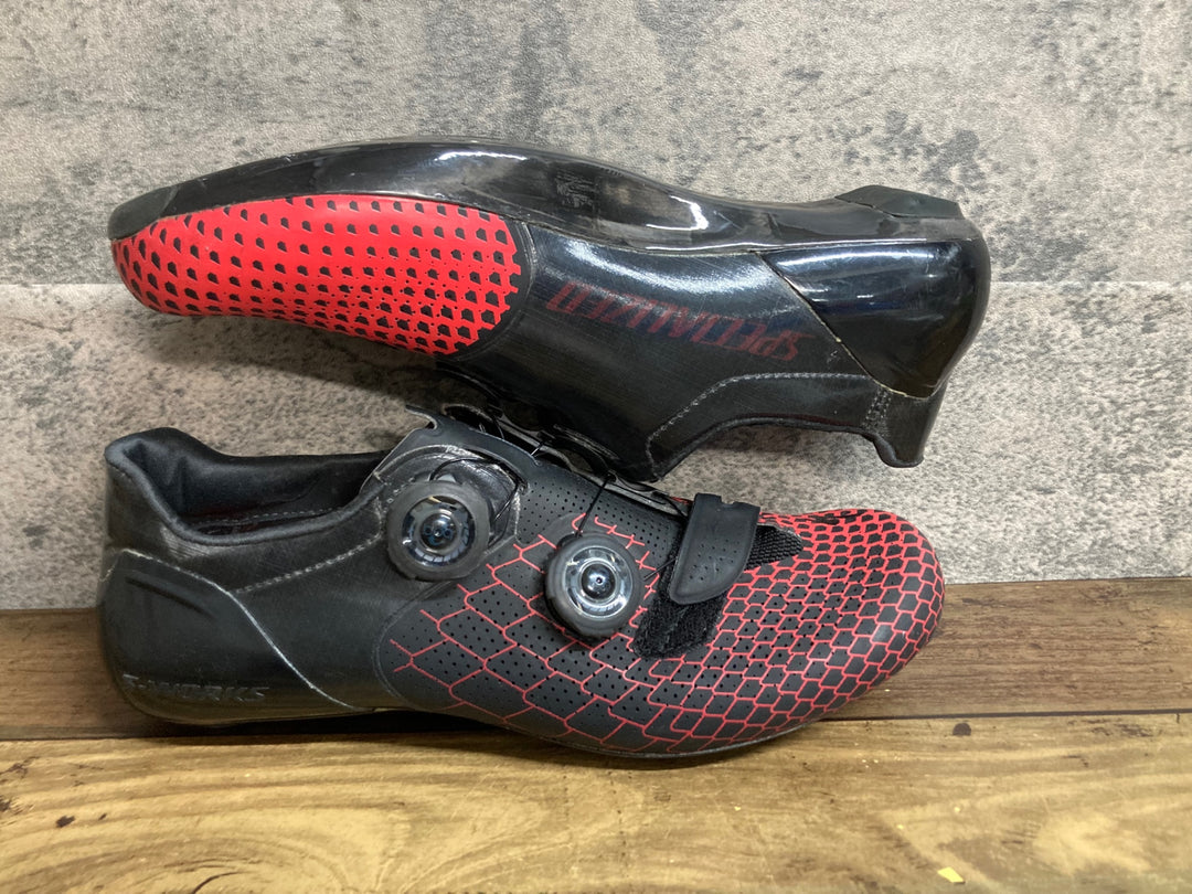 JT272 スペシャライズド SPECIALIZED S-WORKS 6 RD ビンディングシューズ 黒赤 3穴 EU39