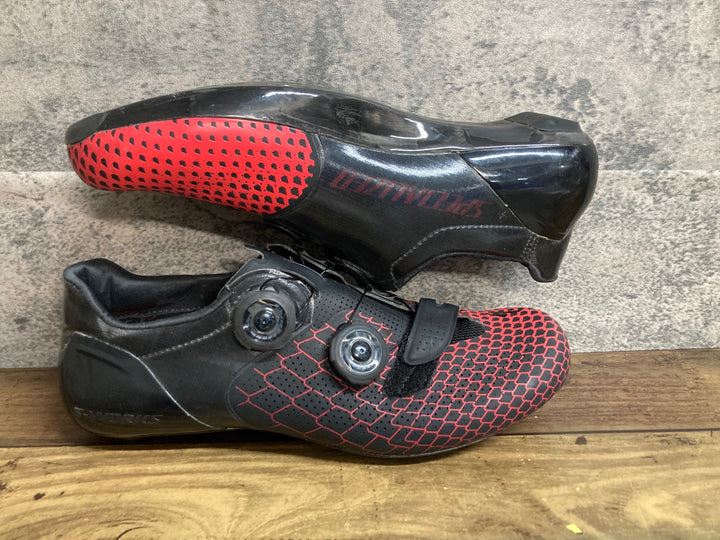 JT272 スペシャライズド SPECIALIZED S-WORKS 6 RD ビンディングシューズ 黒赤 3穴 EU39