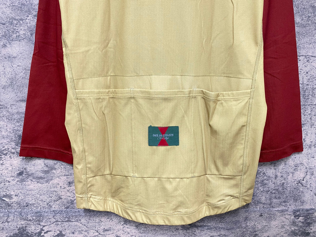 JY654 カフェドシクリステ CAFE DU CYCLISTE Barbara Man 七分袖 グラベルシャツ サイクルジャージ マスタード 赤 L