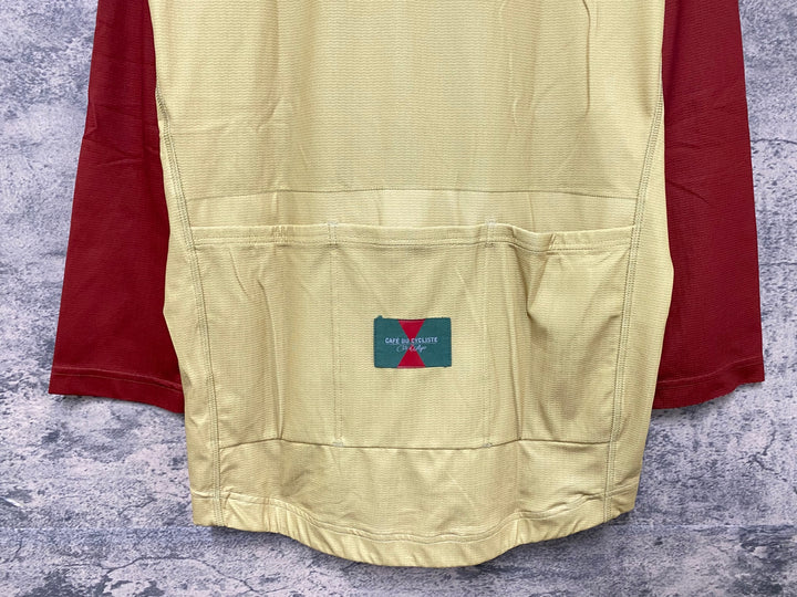 JY654 カフェドシクリステ CAFE DU CYCLISTE Barbara Man 七分袖 グラベルシャツ サイクルジャージ マスタード 赤 L