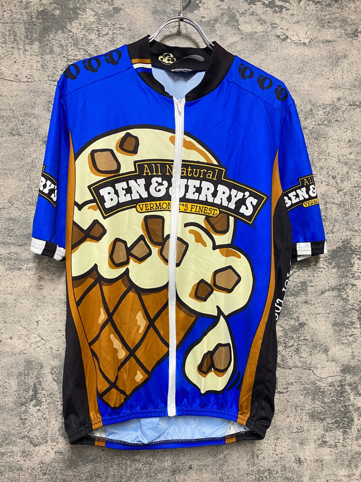KK057 パールイズミ PEARL iZUMi 半袖 サイクルジャージ 青 L ほつれ