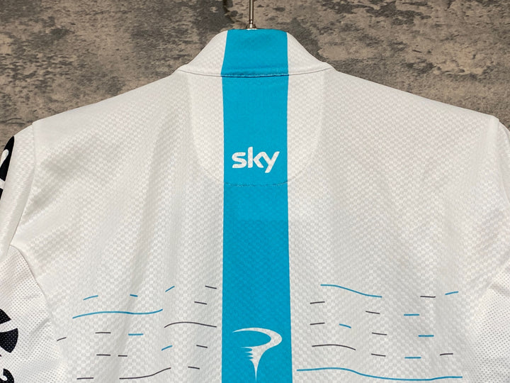 KG336 カステリ CASTELLI 半袖 サイクルジャージ 白 水色 S TEAM Sky