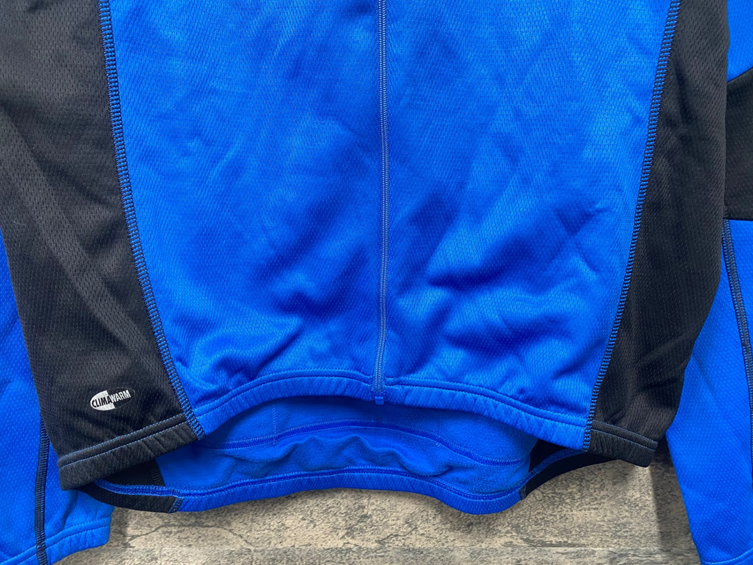 JG788 アディダス adidas 長袖 サイクルジャージ 青 XO 裏起毛