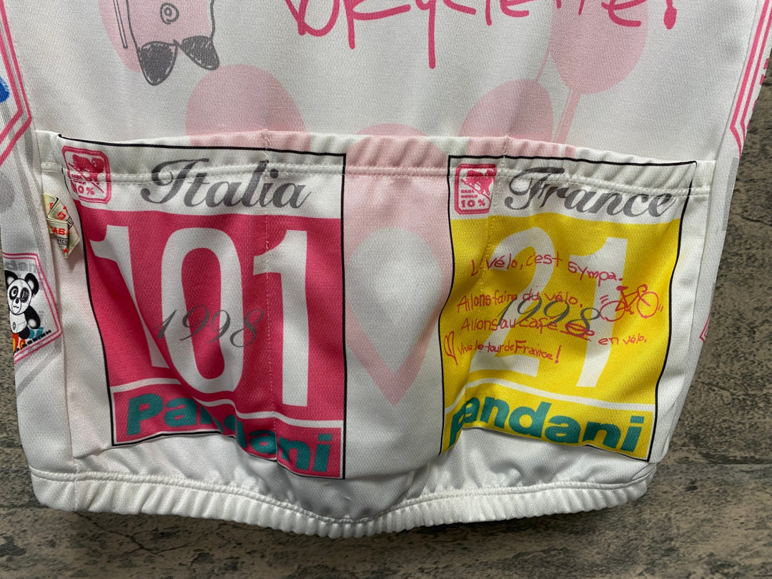 JT536 パンダーニ Pandani 半袖 サイクルジャージ 白 L