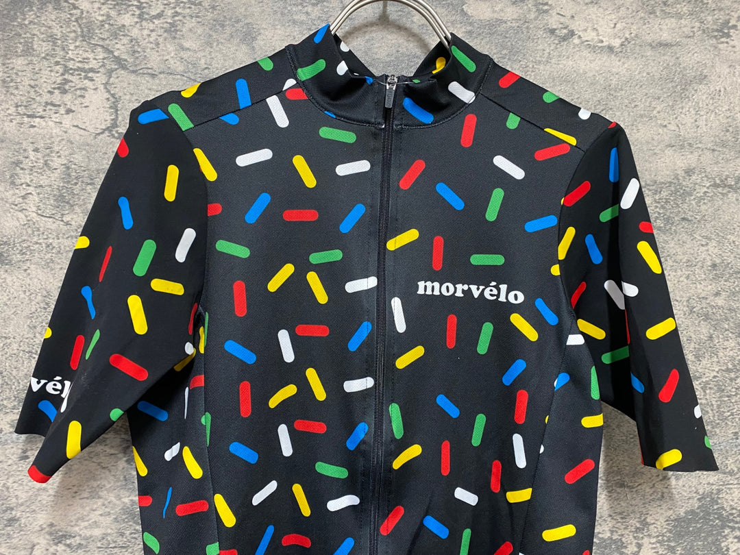 KC379 モルベロ MORVELO 半袖 サイクルジャージ 黒 総柄 S
