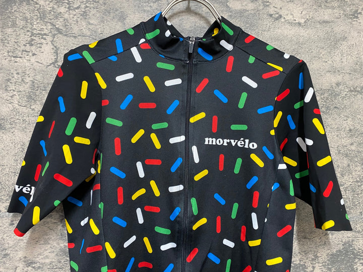 KC379 モルベロ MORVELO 半袖 サイクルジャージ 黒 総柄 S
