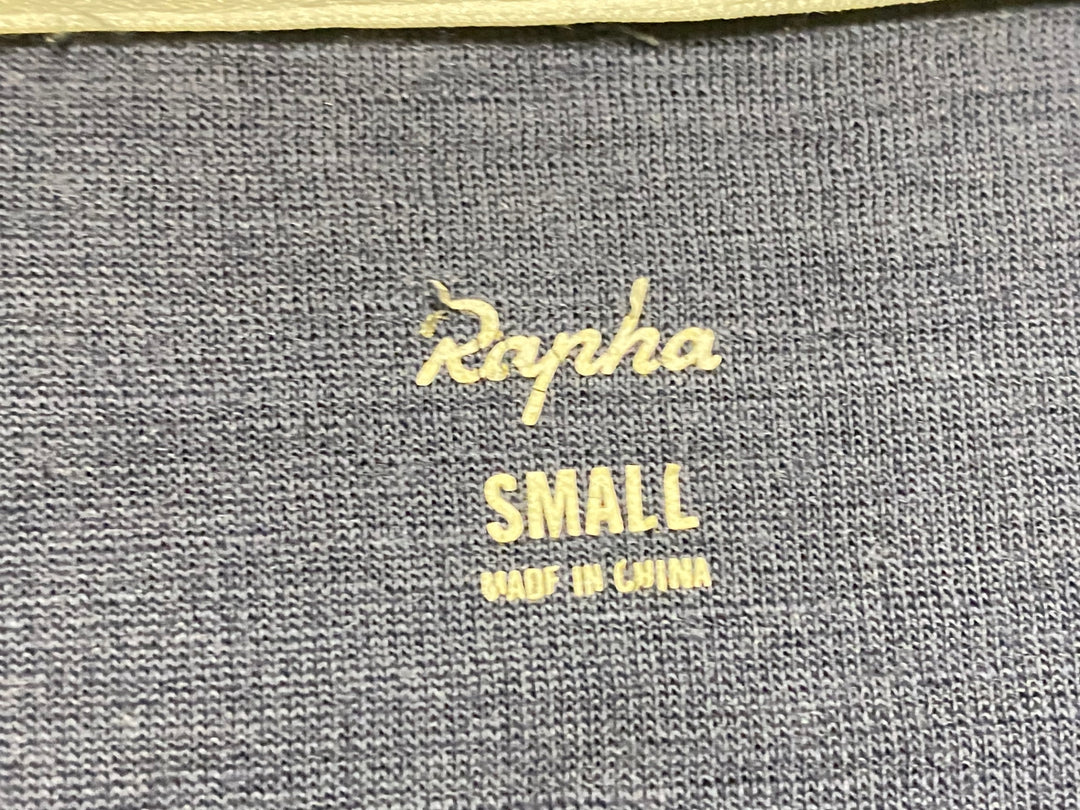 KB261 ラファ Rapha LONG SLEEVE CLUB JERSEY 長袖 サイクルジャージ グレー 水色 S ※擦れ