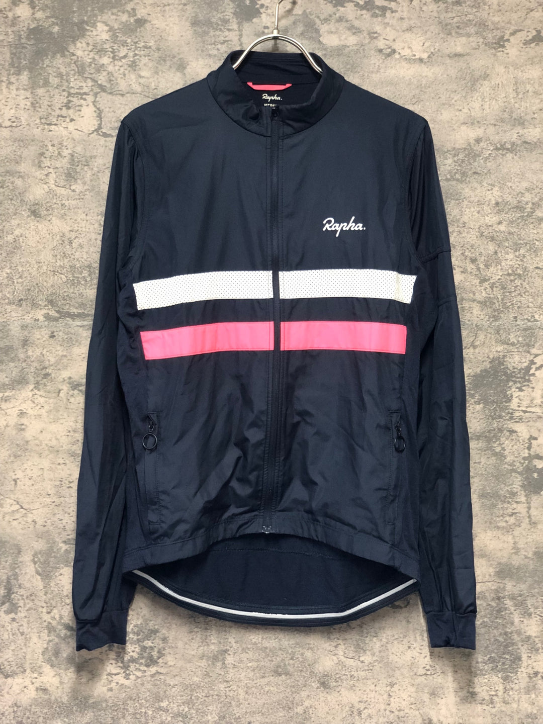 KK082 ラファ RAPHA LONG SLEEVE BREVET WINDBLOCK JERSEY 長袖 サイクルジャージ 濃紺 M