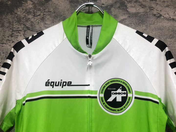 KK977 アソス assos EQUIPE NIKOPOL 半袖 サイクルジャージ M 白緑