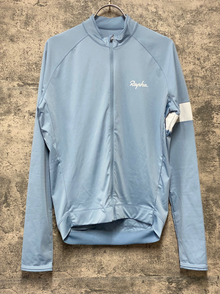 KH710 ラファ Rapha CORE LONG SLEEVE JERSEY 長袖 サイクルジャージ 水色 M 裏起毛