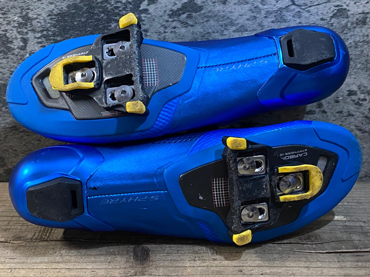 JY607 シマノ SHIMANO S-PHYRE RC9 SHRC902M B01 S ビンディングシューズ 3穴 BOA Li2 青 EU41 ※インソール欠品