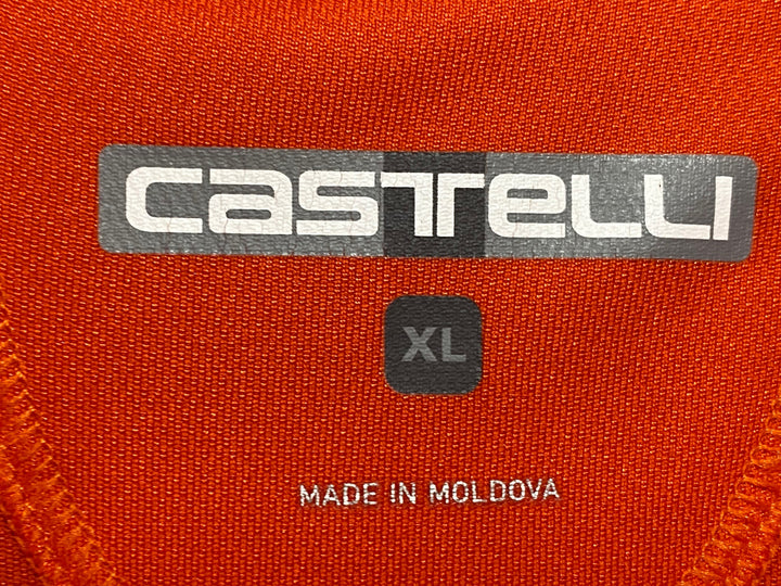 KG573 カステリ CASTELLI 半袖 サイクルジャージ オレンジ XL ※ほつれあり